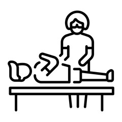 A line style icon of doctor checking