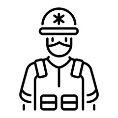 A linear style icon of paramedic