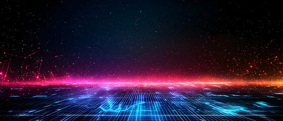 Obraz premium Abstract Glowing Digital Circuit Pattern Background