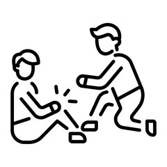 A linear style icon of leg injury