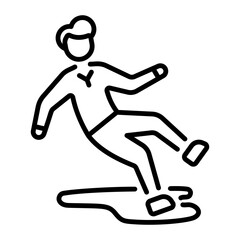 A line style icon of slippery