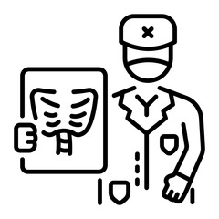 An outline style icon of xray