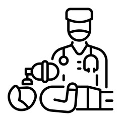 A line style icon of emergency oxygen