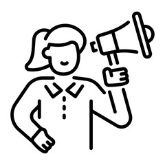 An outline style icon of announcement