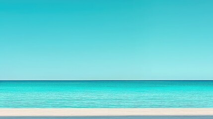 Fototapeta premium Beautiful turquoise ocean water meets a bright cloudless sky