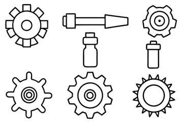Gear Grinder Blueprint Line Art