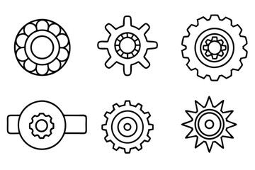 Gear Grinder Industrial Line Art