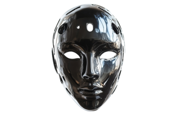 Elegant Black Glossy Mask Design 3d art 