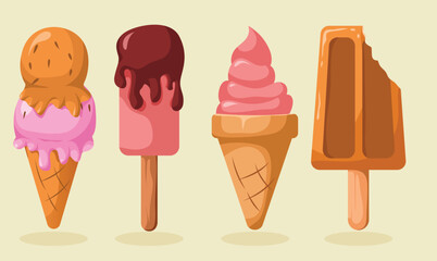 simple illustration of beautiful summer elements