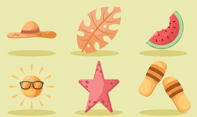 simple illustration of beautiful summer elements