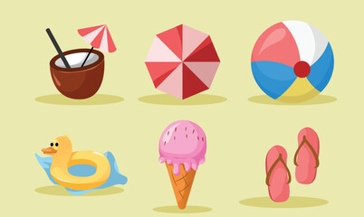 simple illustration of beautiful summer elements