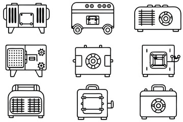 Generators Support Systems Line Art