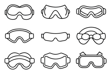 Goggles lab wear line art