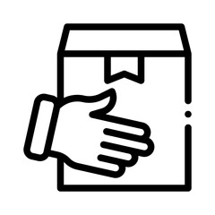 shipping box line icon