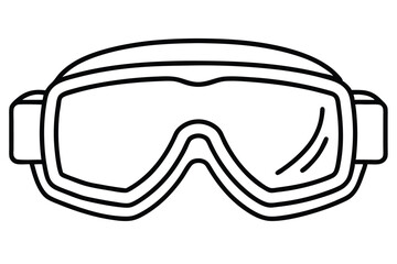 Goggles sports gear line art
