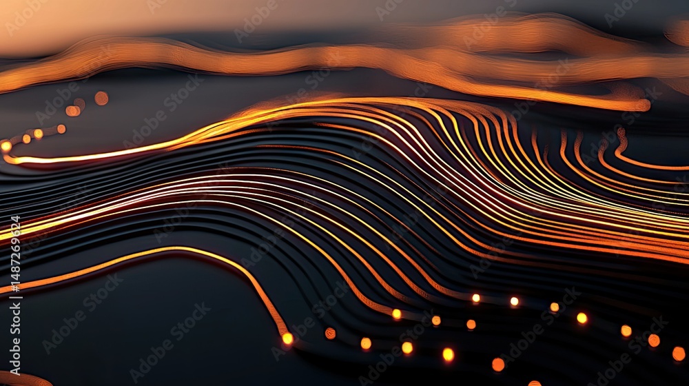 Aufkleber abstract image of glowing lines and soft flowing shapes