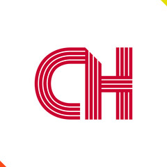 Parallel Line Initial Logo Letter C and H