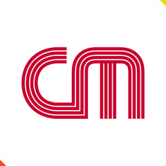 Parallel Line Initial Logo Letter C and M