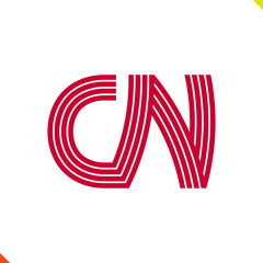 Parallel Line Initial Logo Letter C and N