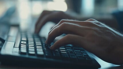 Closeup business people hands typing on keyboard computer desktop for using internet, searching data, working, writing email.