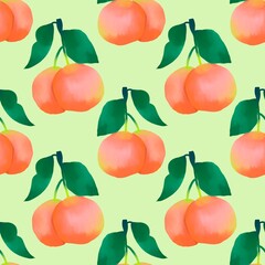 seamless pattern with peach 