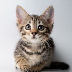 Obraz premium cat on a white