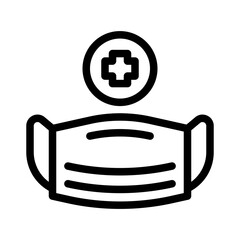 medical mask line icon