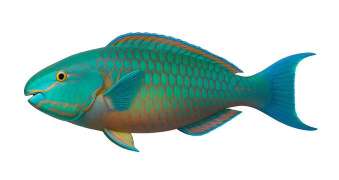 Colorful parrotfish with vivid scales