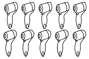 Hair Dryers Design Line Art