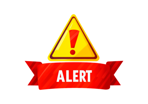 Warning sign indicating isolated on transparent background
