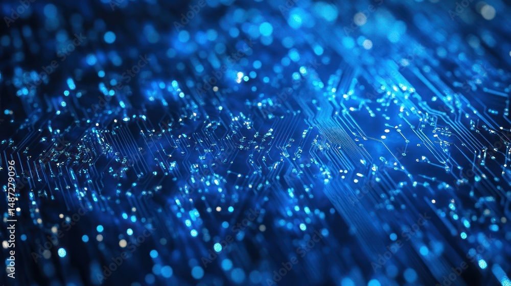 Poster abstract blue glowing network background with interconnected lines concept