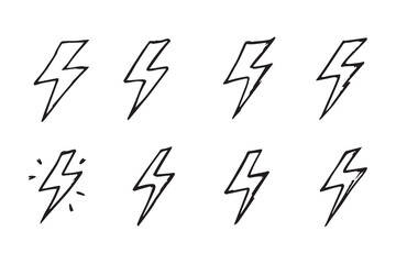 Lightening bolt line art