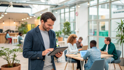 Modern Office Teamwork and Corporate Environment