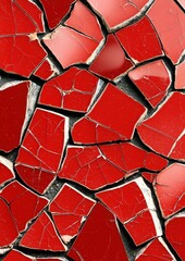 Abstract Glittery Red and Pink Broken Tile Texture Background