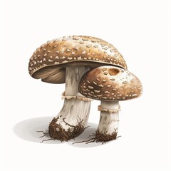 Botanical Illustration of Wild Mushrooms