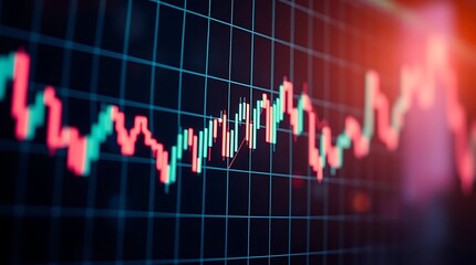 Stock Market Candlestick Chart - Financial Trading Data Graph