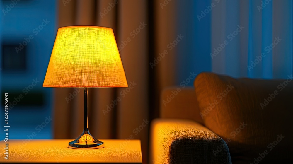 Poster a table lamp illuminating a room with warm and soft light