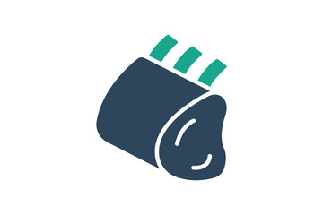 Lamb icon. solid icon style. icon related to lamb rack. meat elements vector illustration