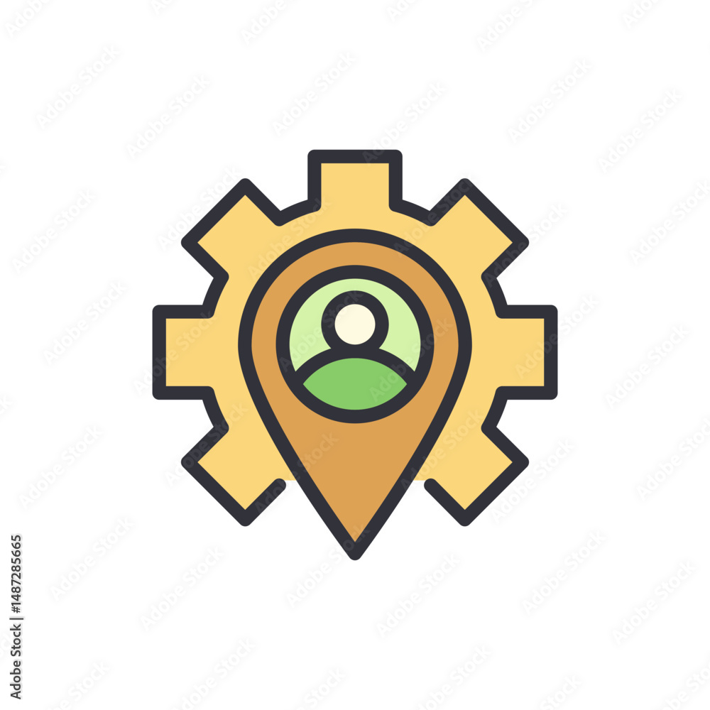 Poster user location settings icon representing profile management and configuration