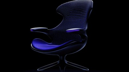 Futuristic ergonomic chair in a studio setting with modern design