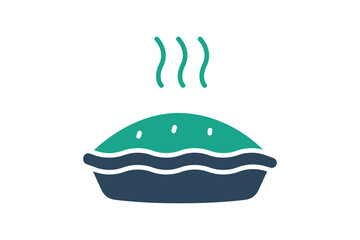Pie icon. solid icon style. food elements vector illustration