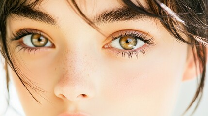 Obraz premium A close up portrait showcasing the beauty of a young woman