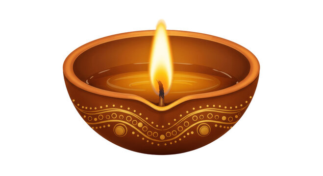 Traditional Diwali Diya Lamp with Flame &ndash; Isolated on Transparent PNG Background , diya, Diwali lamp, oil lamp, traditional lamp, Indian festival, Diwali, deepak, festival of lights, diya flame, diya 