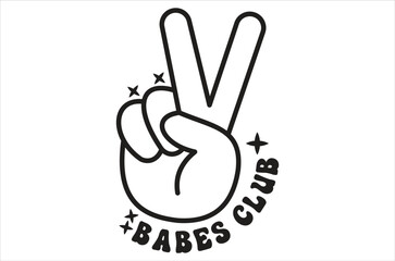 Babes club, Hippie halloween svg, halloween svg design bundle, Retro halloween svg, happy vector, pumpkin, witch, spooky, ghost, funny halloween t-shirt quotes Bundle, Cut File Cricut