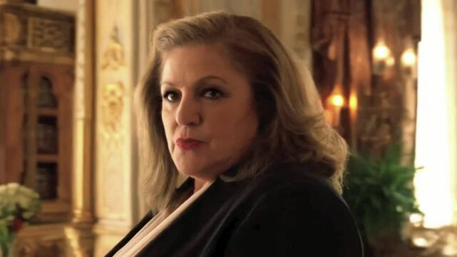 A arrogant proud and pompous lady with superior attitude and dramatic expression