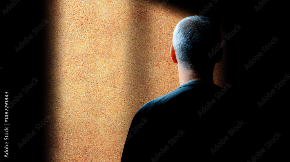 Poster surreal photograph of a shadow cast in a strange and impossible shape