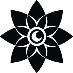 black and white flower vector