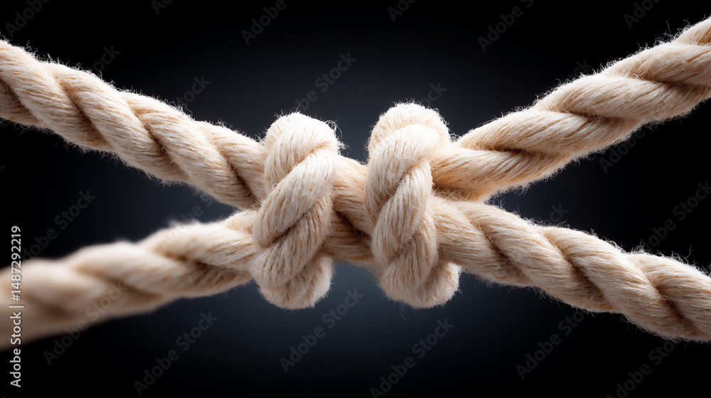 Poster abstract photograph of tangled threads gradually untangling