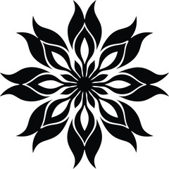 black and white floral ornament