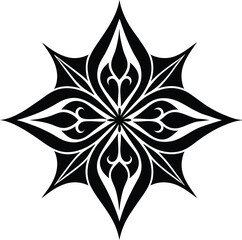 black and white floral ornament